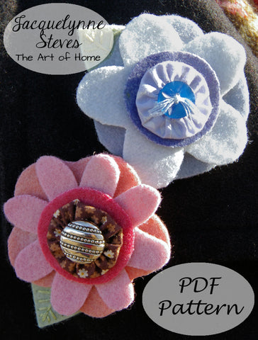 Wool Flower Pin Pattern - Digital