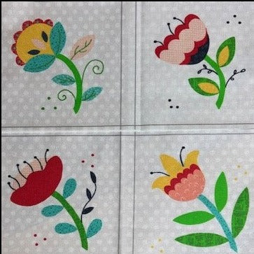 4" Pre-printed Flower Panels