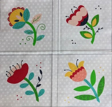 4" Pre-printed Flower Panels