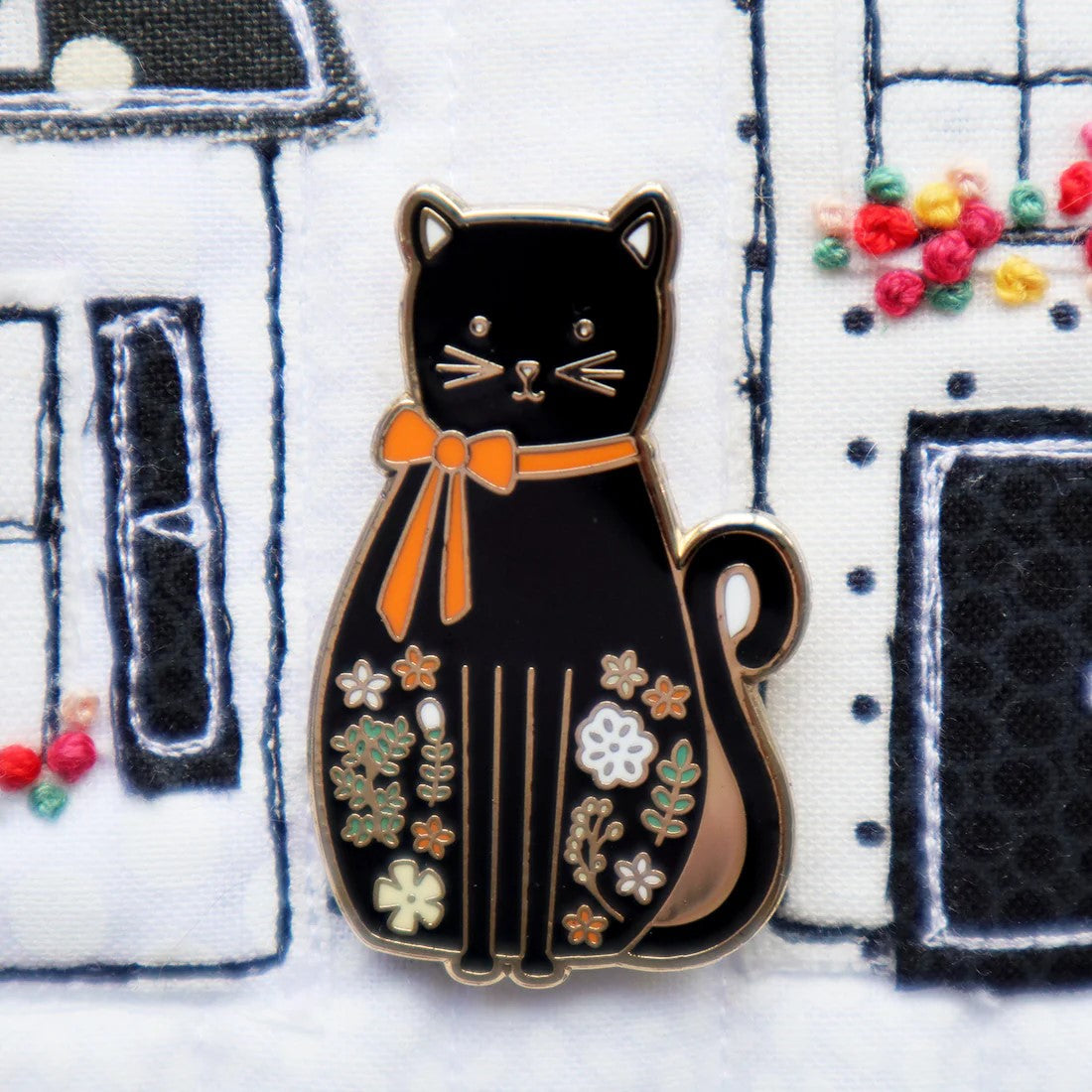 Black Cat Needle Minder - Jacquelynne Steves