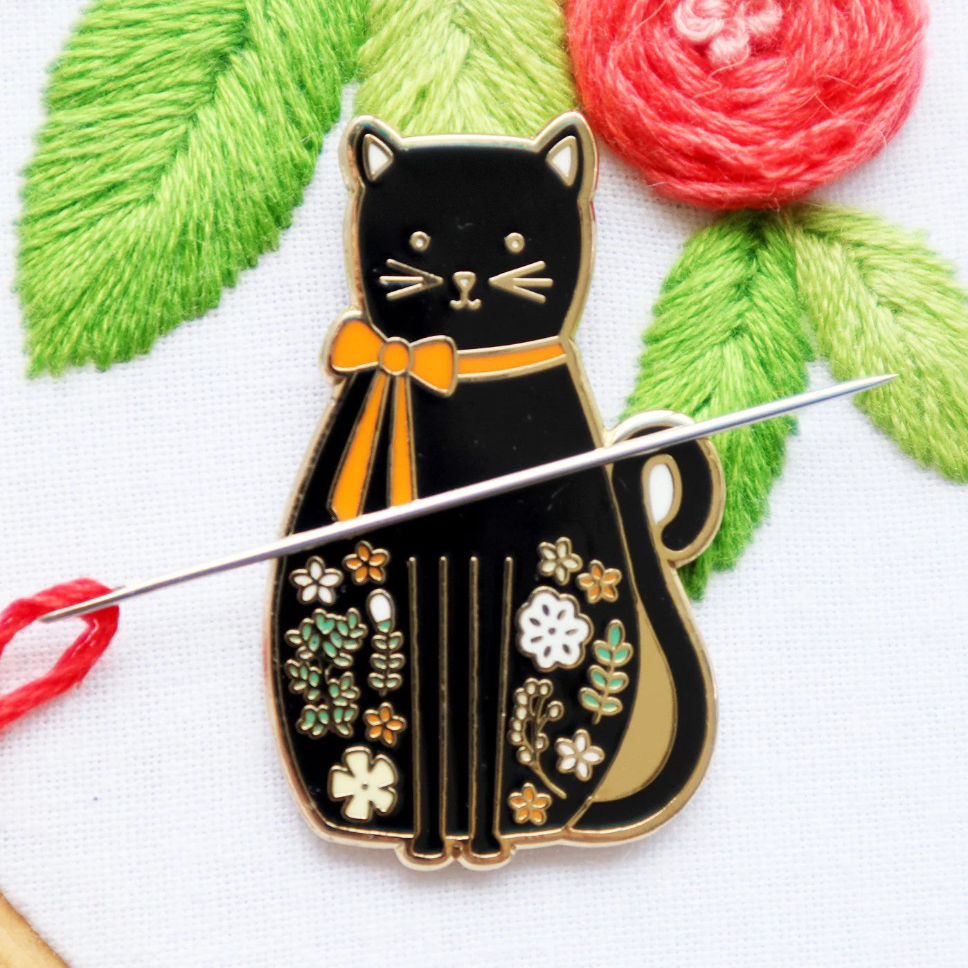 Black Cat Needle Minder - Jacquelynne Steves