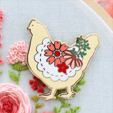 Farmhouse Floral Chicken Needle Minder
