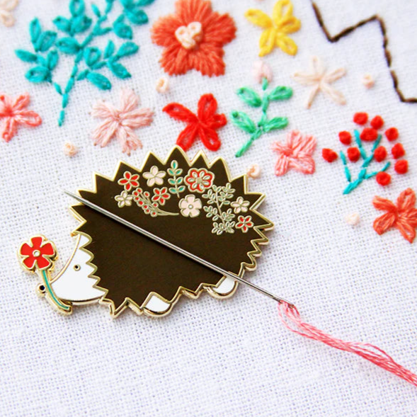 Floral Hedgehog Magnetic Needle Minder - Jacquelynne Steves