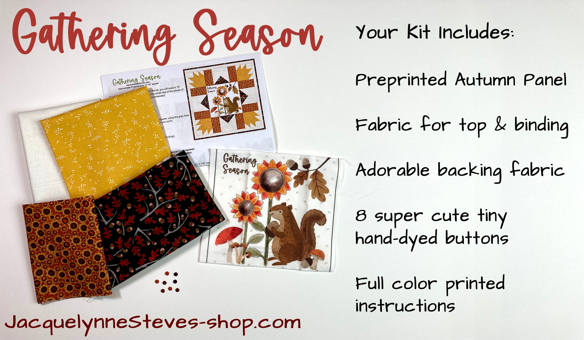 Gathering Season Mini Quilt Wall Hanging Kit - Jacquelynne Steves