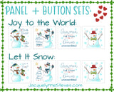 Snowmen From Heaven Fabric Panels with Buttons!
