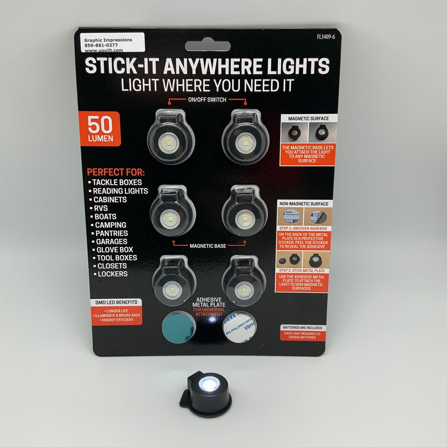 Stick It Anywhere Lights - Pack of 6 - Jacquelynne Steves